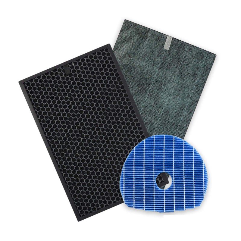 PUREBURG Replacement Filter Set Compatible with Sharp KC-850U & KC-C100U PlasmaCluster Air Purifier, H13 HEPA + Activated Carbon + Humidifier Filter - Image 1